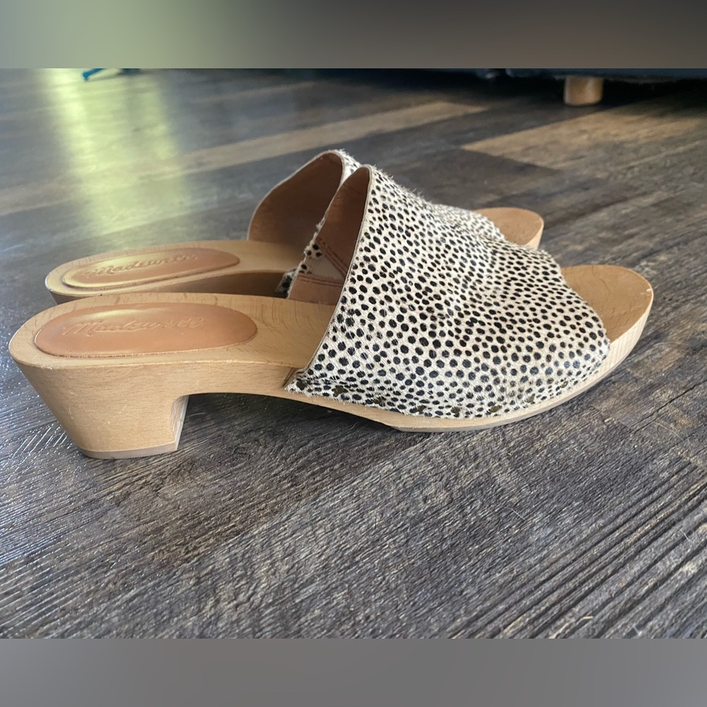Madewell Size 9 Calf Hair Wooden Slides
